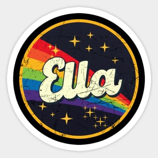 Ella // Rainbow In Space Vintage Grunge-Style Sticker